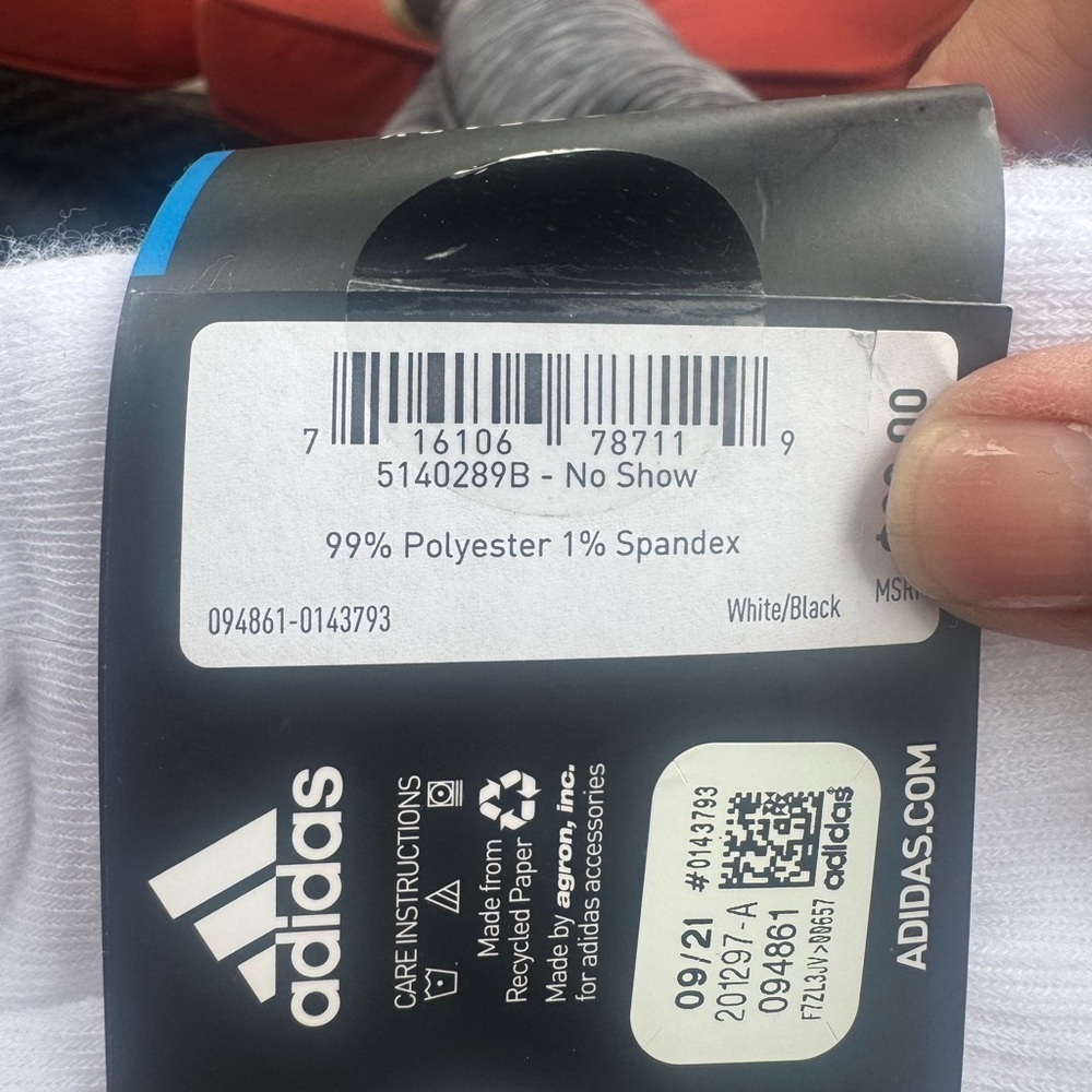 NWT❇️Adidas❇️Men's Cushioned Socks - White - Picture 7 of 8